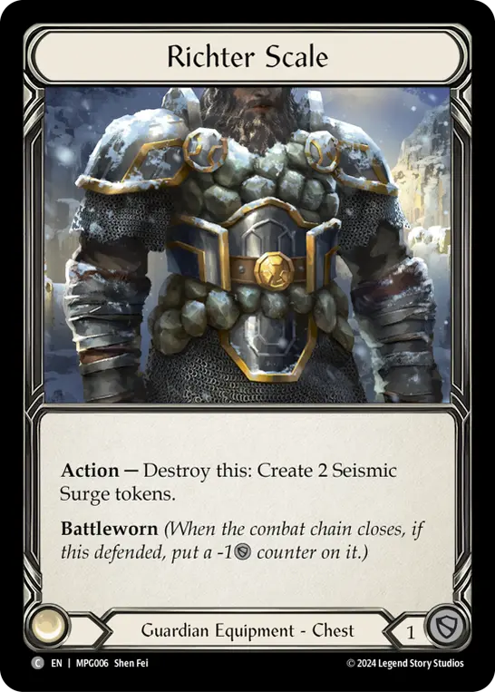 Richter Scale — Mastery Pack Guardian Flesh and Blood card by Shen Fei