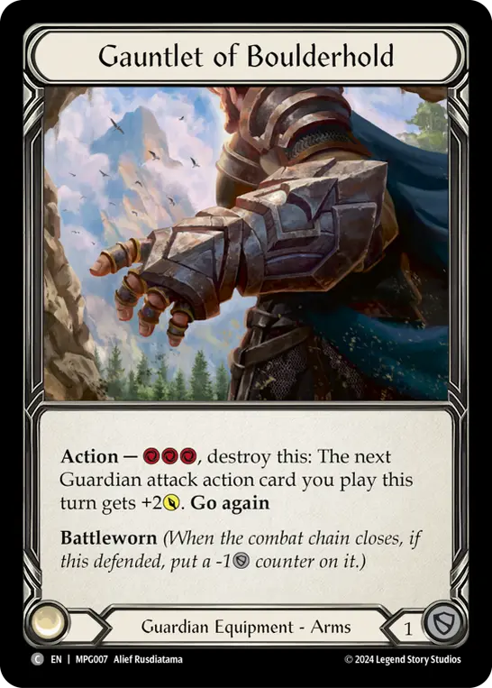 Gauntlet of Boulderhold — Mastery Pack Guardian Flesh and Blood card by Alief Rusdiatama