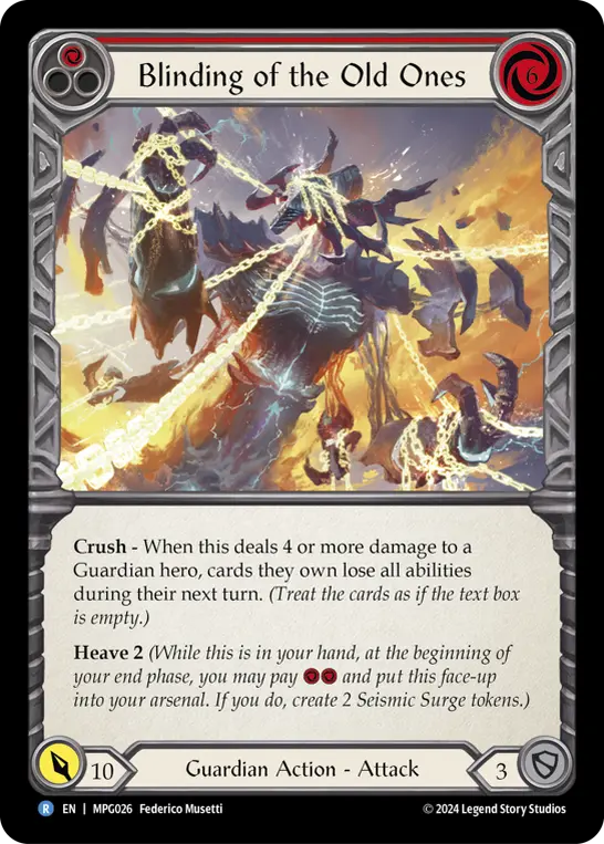 Blinding of the Old Ones — Mastery Pack Guardian Flesh and Blood card by Federico Musetti