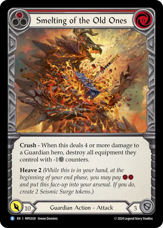 Smelting of the Old Ones — Mastery Pack Guardian Flesh and Blood card by Simon Dominic