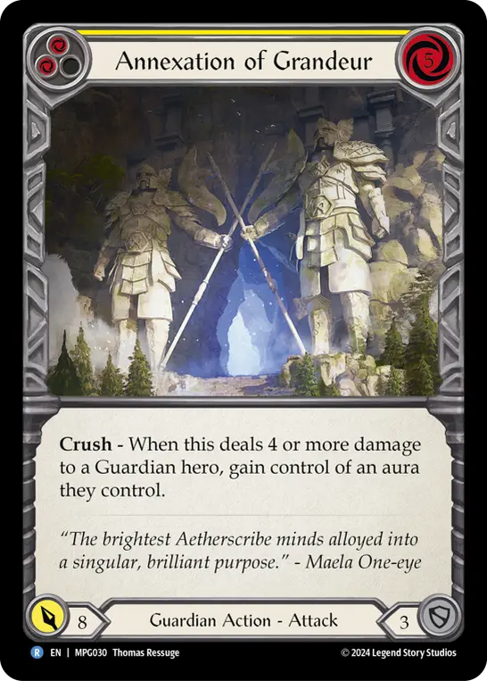 Annexation of Grandeur — Mastery Pack Guardian Flesh and Blood card by Thomas Resuge