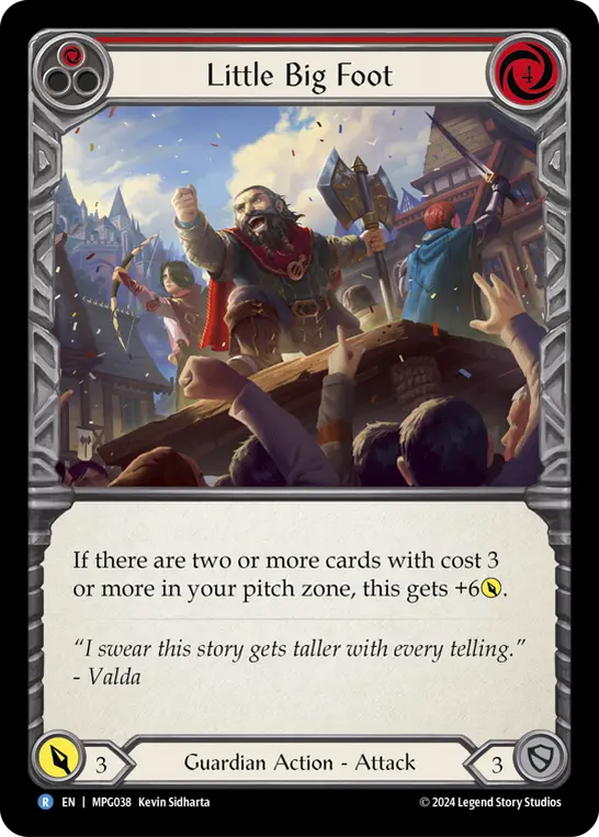 Little Big Foot (Red) — Mastery Pack Guardian Flesh and Blood card by Kevin Sidharta