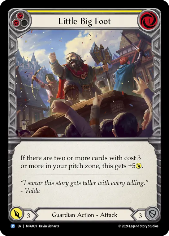 Little Big Foot (Yellow) — Mastery Pack Guardian Flesh and Blood card by Kevin Sidharta