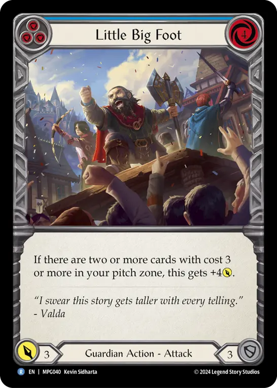 Little Big Foot (Blue) — Mastery Pack Guardian Flesh and Blood card by Kevin Sidharta