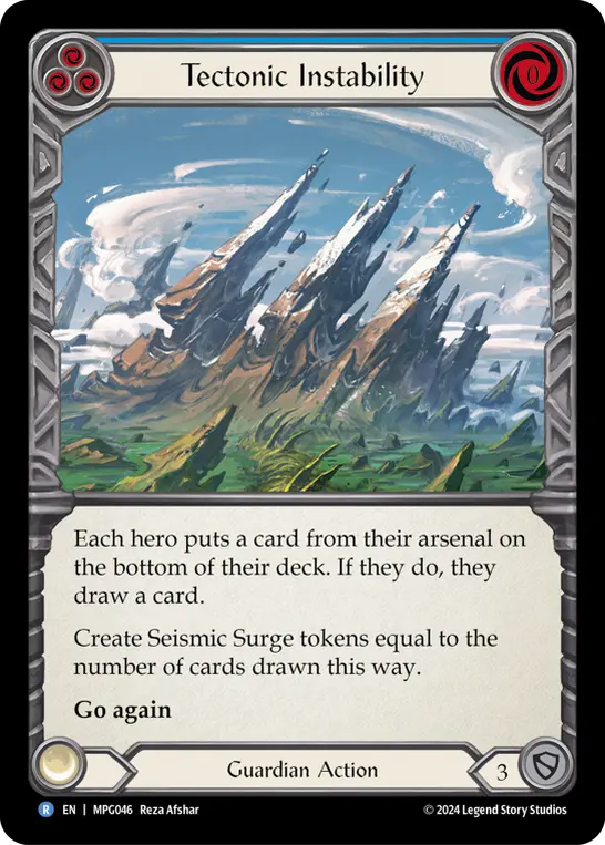 Tectonic Instability — Mastery Pack Guardian Flesh and Blood card by Reza Afshar