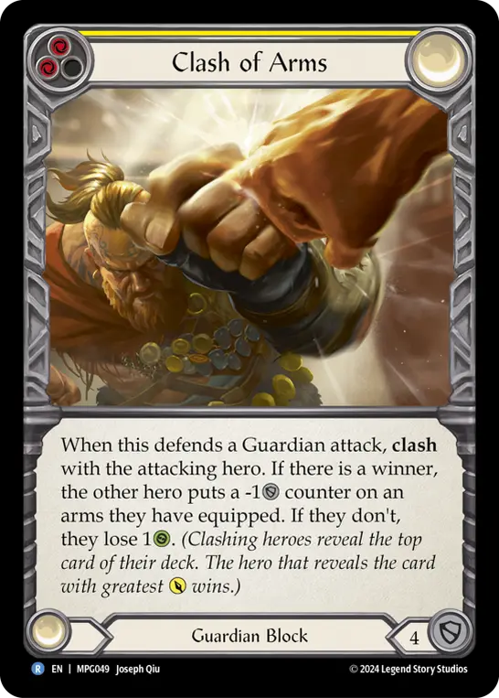 Clash of Arms — Mastery Pack Guardian Flesh and Blood card by Joseph Qiu