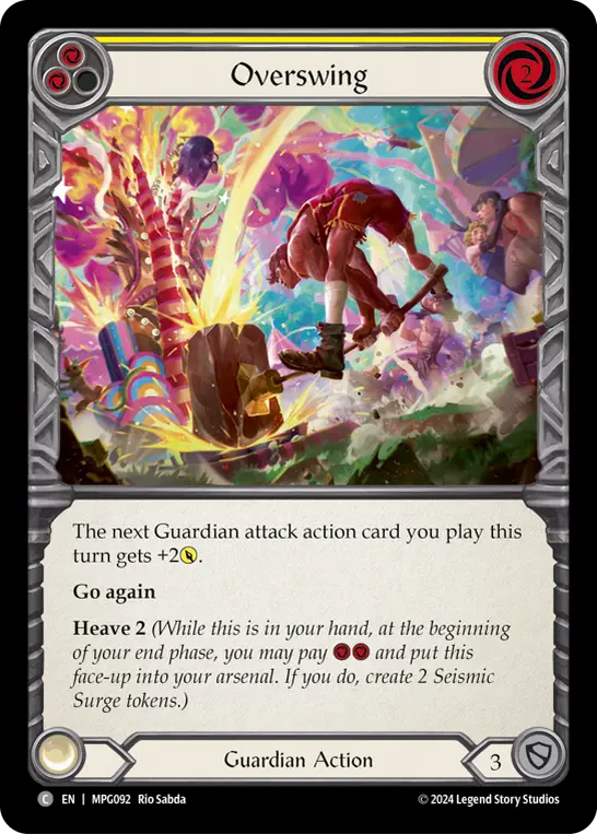 Overswing (Yellow) — Mastery Pack Guardian Flesh and Blood card by Rio Sabda