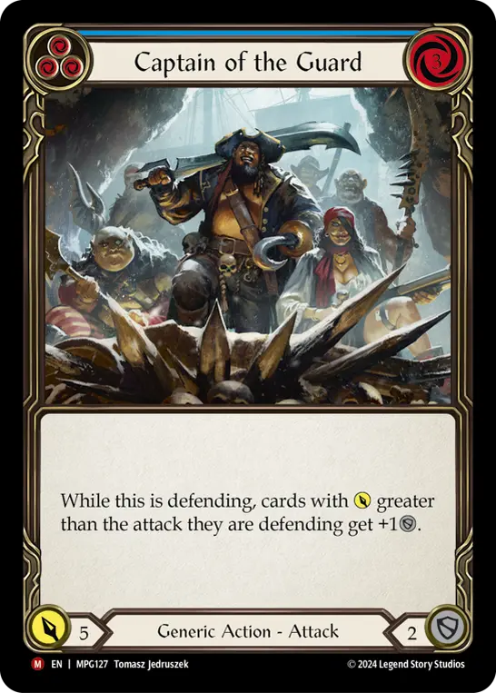 Captain of the Guard — Mastery Pack Guardian Flesh and Blood card by Tomasz Jedruszek