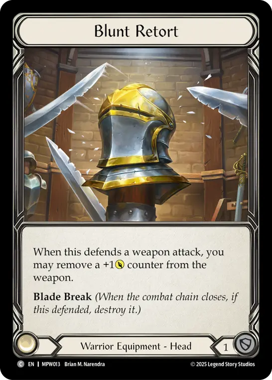 Blunt Retort — Mastery Pack Warrior Flesh and Blood card by Brian M. Narendra