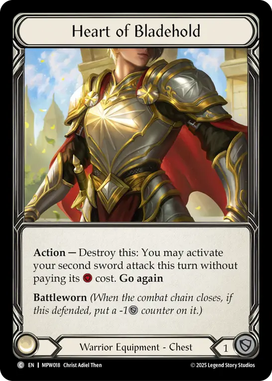 Heart of Bladehold — Mastery Pack Warrior Flesh and Blood card by Christ Adiel Then