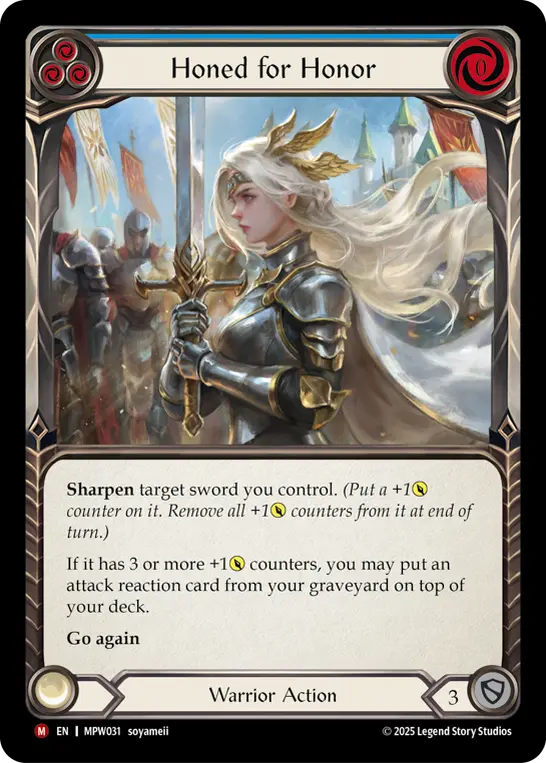 Honed for Honor — Mastery Pack Warrior Flesh and Blood card by soyameii
