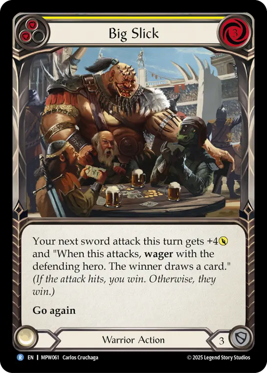 Big Slick (Yellow) — Mastery Pack Warrior Flesh and Blood card by Carlos Cruchaga