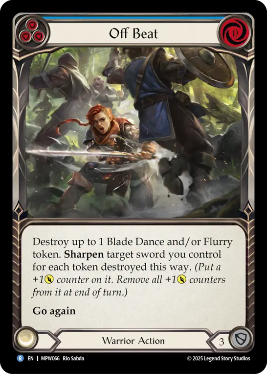 Off Beat (Blue) — Mastery Pack Warrior Flesh and Blood card by Rio Sabda