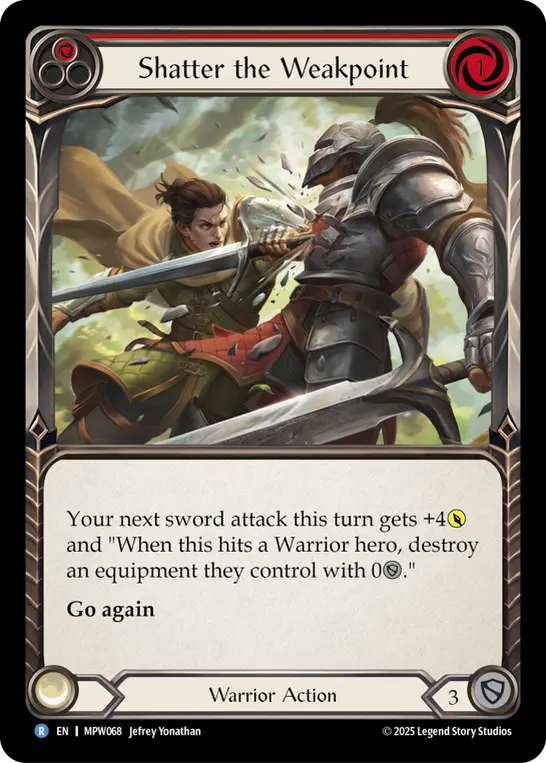 Shatter the Weakpoint (Red) — Mastery Pack Warrior Flesh and Blood card by Jefrey Yonathan