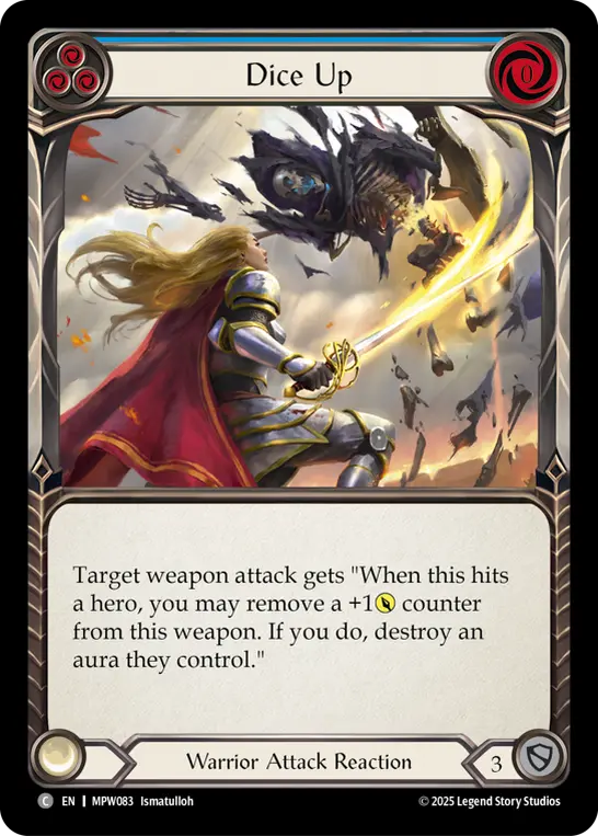 Dice Up (Blue) — Mastery Pack Warrior Flesh and Blood card by Ismatulloh