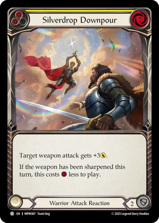 Silverdrop Downpour (Yellow) — Mastery Pack Warrior Flesh and Blood card by Tomi Ong