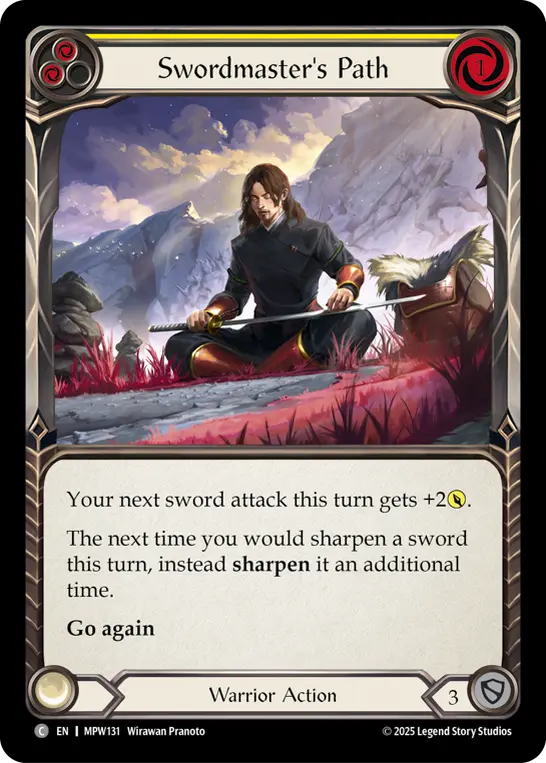 Swordmaster's Path (Yellow) — Mastery Pack Warrior Flesh and Blood card by Wirawan Pranoto