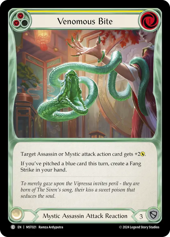 Venomous Bite (Yellow) — Part the Mistveil Flesh and Blood card by Ramza Ardyputra