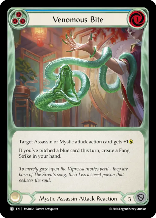 Venomous Bite (Blue) — Part the Mistveil Flesh and Blood card by Ramza Ardyputra