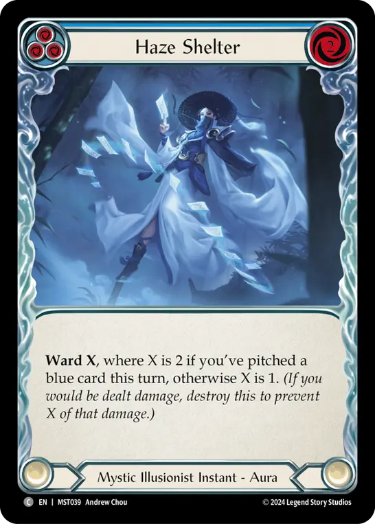 Haze Shelter (Blue) — Part the Mistveil Flesh and Blood card by Andrew Chou