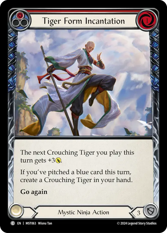 Tiger Form Incantation (Red) — Part the Mistveil Flesh and Blood card by Wisnu Tan