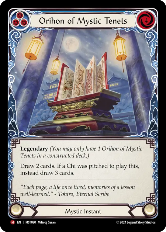 Orihon of Mystic Tenets — Part the Mistveil Flesh and Blood card by Milivoj Ćeran