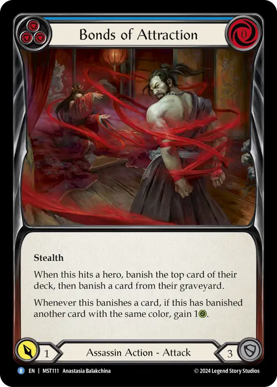 Bonds of Attraction (Blue) — Part the Mistveil Flesh and Blood card by Anastasia Balakchina