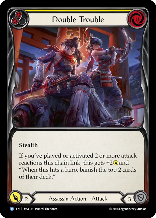 Double Trouble (Yellow) — Part the Mistveil Flesh and Blood card by Isuardi Therianto