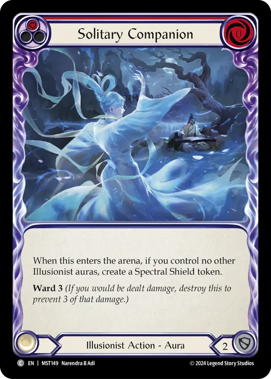 Solitary Companion (Red) — Part the Mistveil Flesh and Blood card by Narendra B Adi