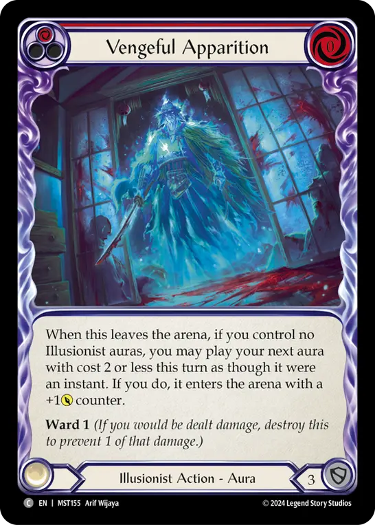 Vengeful Apparition (Red) — Part the Mistveil Flesh and Blood card by Arif Wijaya