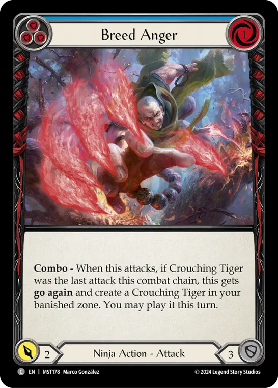 Breed Anger (Blue) — Part the Mistveil Flesh and Blood card by Marco González
