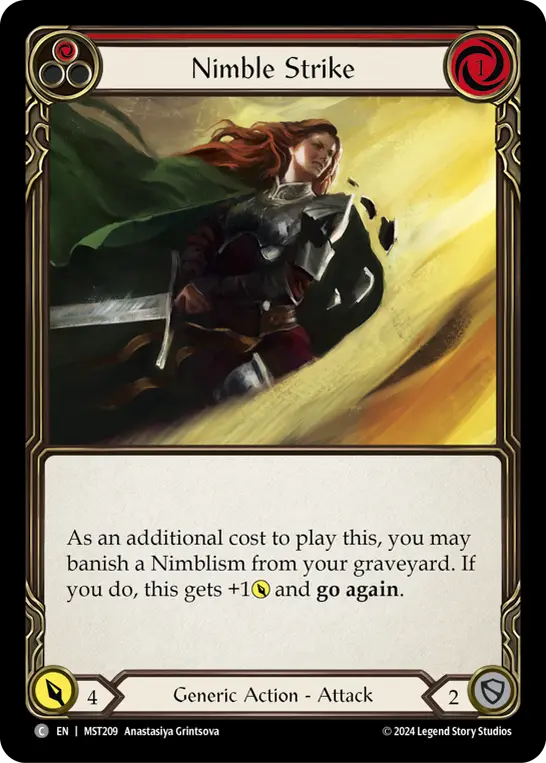 Nimble Strike (Red) — Part the Mistveil Flesh and Blood card by Anastasiya Grintsova
