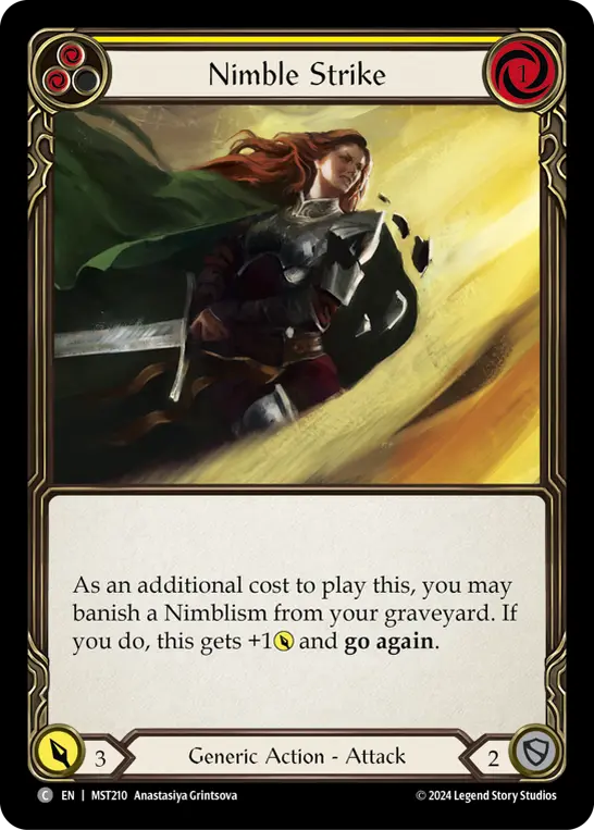 Nimble Strike (Yellow) — Part the Mistveil Flesh and Blood card by Anastasiya Grintsova