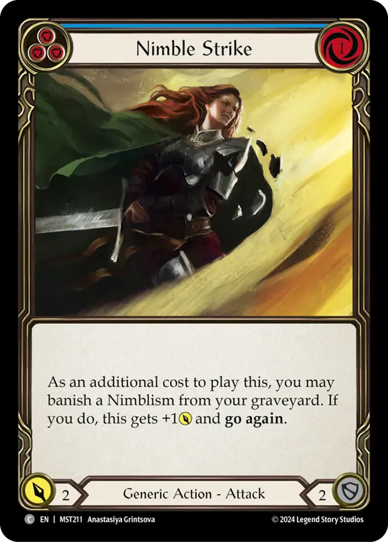 Nimble Strike (Blue) — Part the Mistveil Flesh and Blood card by Anastasiya Grintsova