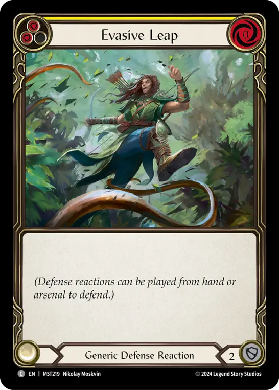 Evasive Leap (Yellow) — Part the Mistveil Flesh and Blood card by Nikolay Moskvin