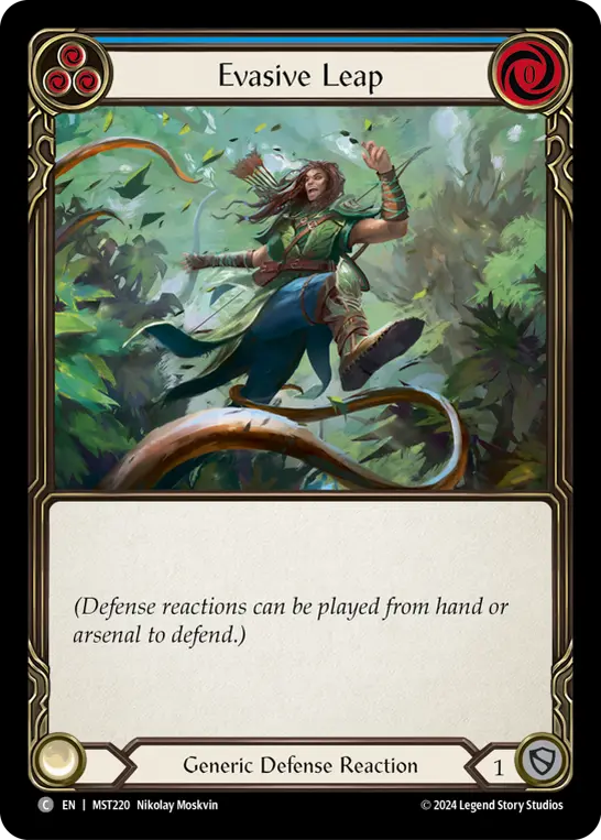Evasive Leap (Blue) — Part the Mistveil Flesh and Blood card by Nikolay Moskvin