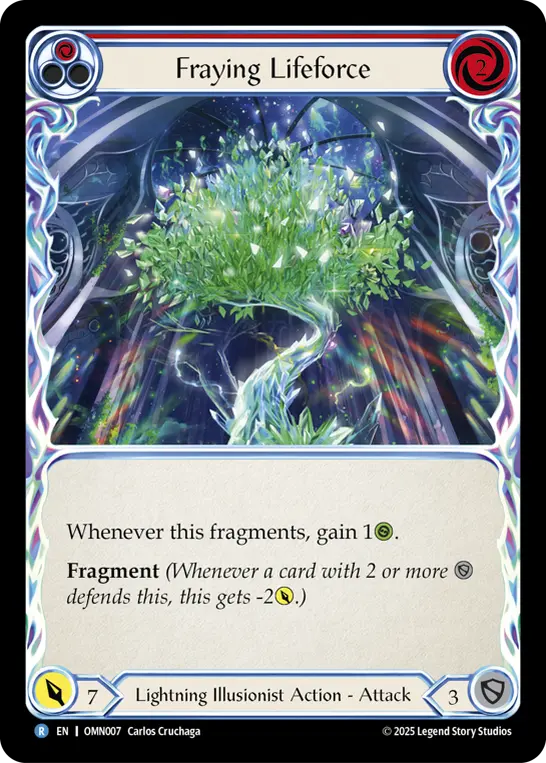 Fraying Lifeforce — Omens of the Third Age Flesh and Blood card by Carlos Cruchaga