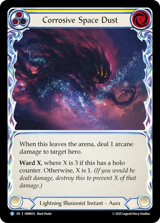 Corrosive Space Dust (Yellow) — Omens of the Third Age Flesh and Blood card by Mark Poole