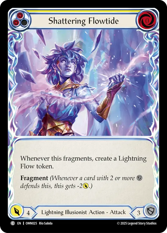 Shattering Flowtide (Yellow) — Omens of the Third Age Flesh and Blood card by Rio Sabda