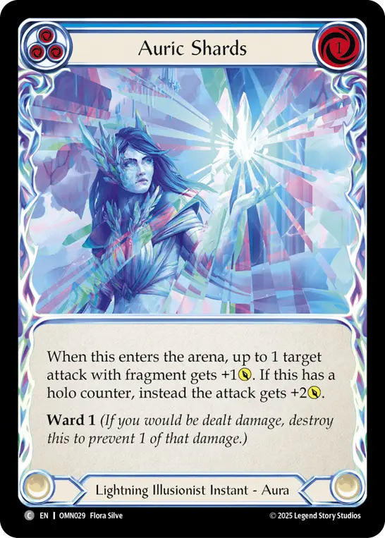 Auric Shards (Blue) — Omens of the Third Age Flesh and Blood card by Flora Silve