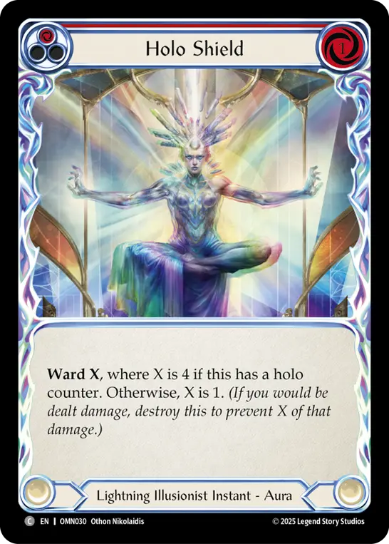 Holo Shield (Red) — Omens of the Third Age Flesh and Blood card by Othon Nikolaidis