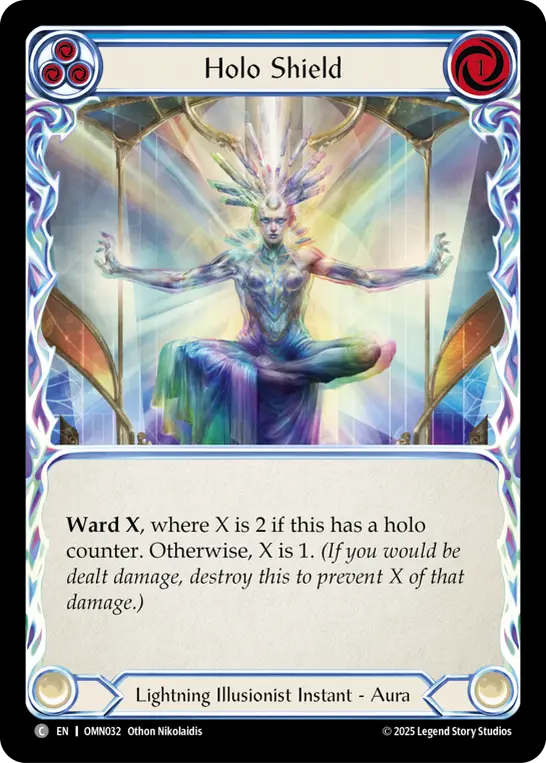 Holo Shield (Blue) — Omens of the Third Age Flesh and Blood card by Othon Nikolaidis