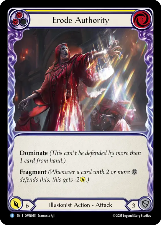 Erode Authority (Yellow) — Omens of the Third Age Flesh and Blood card by Bramasta Aji