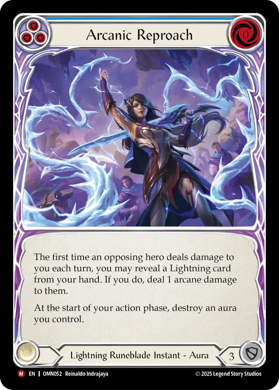 Arcanic Reproach — Omens of the Third Age Flesh and Blood card by Reinaldo Indrajaya