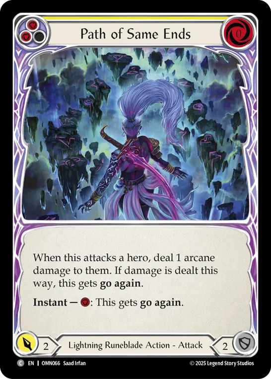 Path of Same Ends (Yellow) — Omens of the Third Age Flesh and Blood card by Saad Irfan