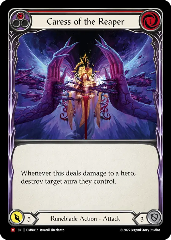 Caress of the Reaper — Omens of the Third Age Flesh and Blood card by Isuardi Therianto