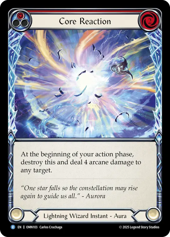 Core Reaction (Red) — Omens of the Third Age Flesh and Blood card by Carlos Cruchaga