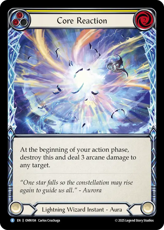 Core Reaction (Yellow) — Omens of the Third Age Flesh and Blood card by Carlos Cruchaga