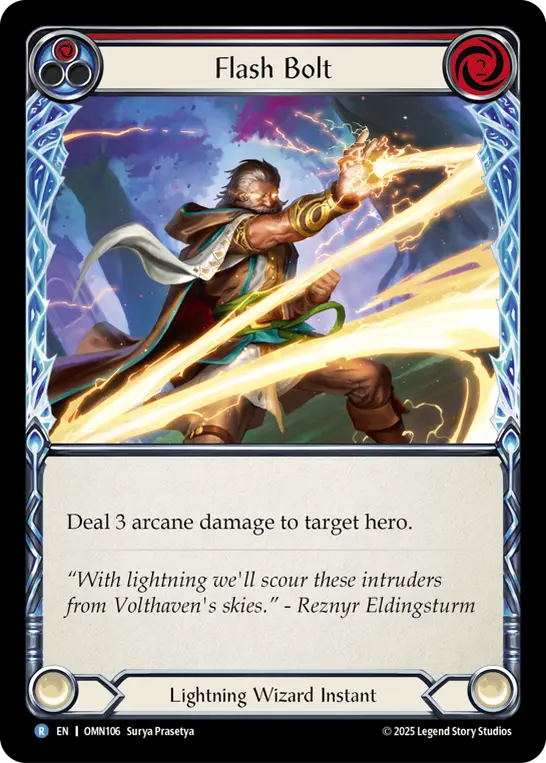 Flash Bolt (Red) — Omens of the Third Age Flesh and Blood card by Surya Prasetya