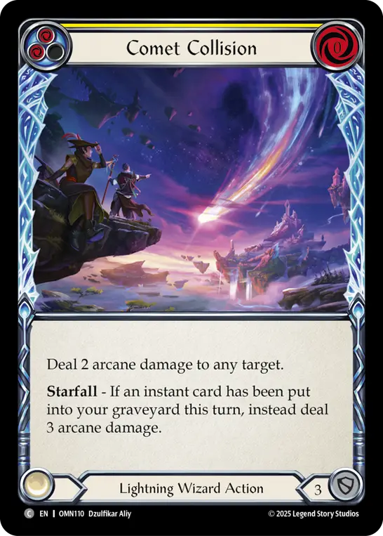 Comet Collision (Yellow) — Omens of the Third Age Flesh and Blood card by Dzulfikar Aliy